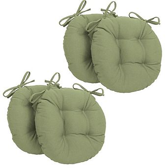 Blazing Needles 16-inch Solid Twill Round Tufted Chair Cushions (Set of 4)
