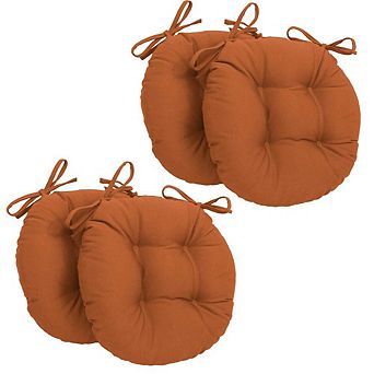 Blazing Needles 16-inch Solid Twill Round Tufted Chair Cushions (Set of 4)