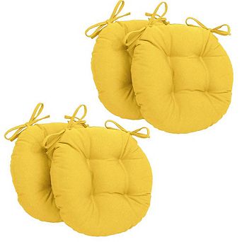 Blazing Needles 16-inch Solid Twill Round Tufted Chair Cushions (Set of 4)