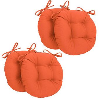 Blazing Needles 16-inch Solid Twill Round Tufted Chair Cushions (Set of 4)