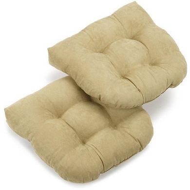 Blazing Needles 19-inch U-Shaped Micro Suede Tufted Dining Chair Cushion (Set of 2)