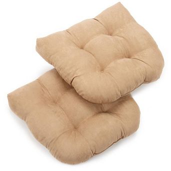 Blazing Needles 19-inch U-Shaped Micro Suede Tufted Dining Chair Cushion (Set of 2)