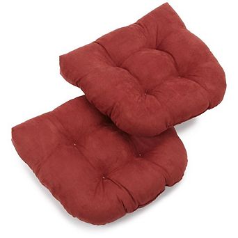 Blazing Needles 19-inch U-Shaped Micro Suede Tufted Dining Chair Cushion (Set of 2)