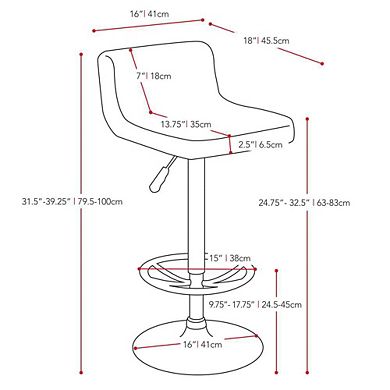 CorLiving Low Back Adjustable Bar Stool Leatherette, set of 2