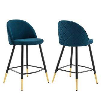 Modway Cordial Fabric Counter Stools - Set of 2