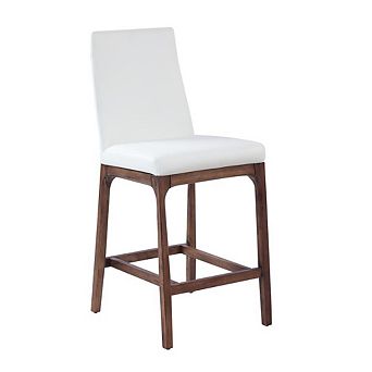 Chintaly Modern Counter Stool w/ Solid Wood Base