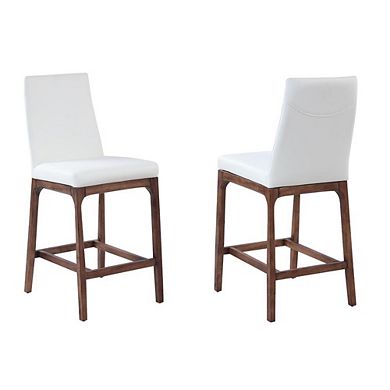 Chintaly Modern Counter Stool w/ Solid Wood Base