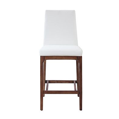 Chintaly Modern Counter Stool w/ Solid Wood Base