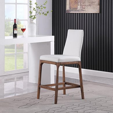 Chintaly Modern Counter Stool w/ Solid Wood Base
