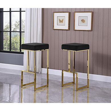 Best Master Furniture Dorrington Velvet Backless Bar Stool (Set of 2)