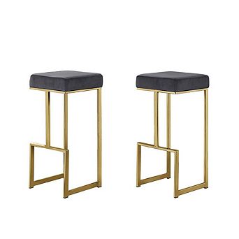 Best Master Furniture Dorrington Velvet Backless Bar Stool (Set of 2)