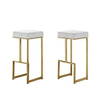 Best Master Furniture Dorrington Velvet Backless Bar Stool (Set of 2)