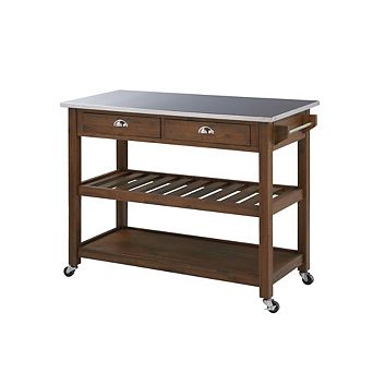 Boraam Sonoma Kitchen Cart with Stainless Steel Top