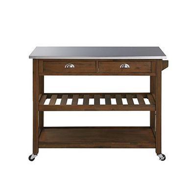 Boraam Sonoma Kitchen Cart with Stainless Steel Top