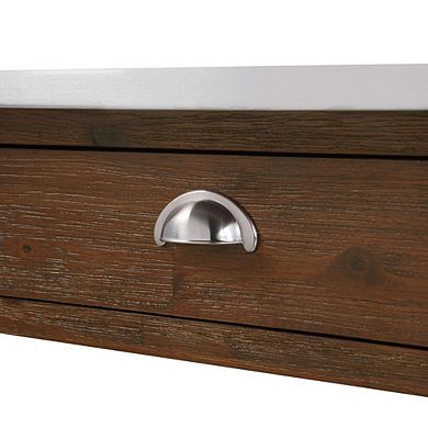 Boraam Sonoma Kitchen Cart with Stainless Steel Top