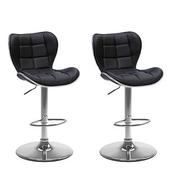 CorLiving Adjustable Barstool Bonded Leather, set of 2