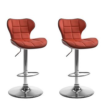 CorLiving Adjustable Barstool Bonded Leather, set of 2
