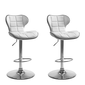 CorLiving Adjustable Barstool Bonded Leather, set of 2