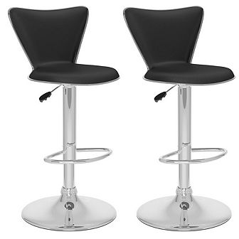 CorLiving Tall Curved Back Adjustable Bar StoolLeatherette, set of 2