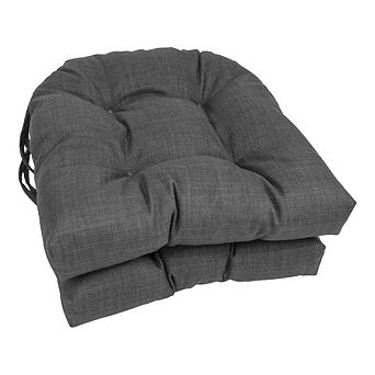 Blazing Needles 16-inch Outdoor Spun Polyester U-shaped Tufted Chair Cushions (Set of 2)