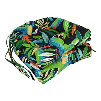 Blazing Needles 16-inch Outdoor Spun Polyester U-shaped Tufted Chair Cushions (Set of 2)