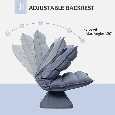 Swivel Recline Floor Chair, Adjustable Gaming Chair For Meditating, Grey