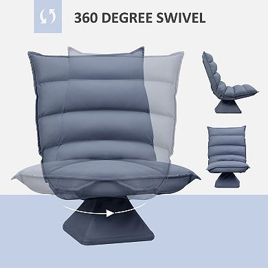 Swivel Recline Floor Chair, Adjustable Gaming Chair For Meditating, Grey