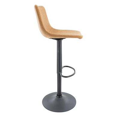 LeisureMod Tilbury Modern Adjustable Bar Stool With Footrest & 360-Degree Swivel