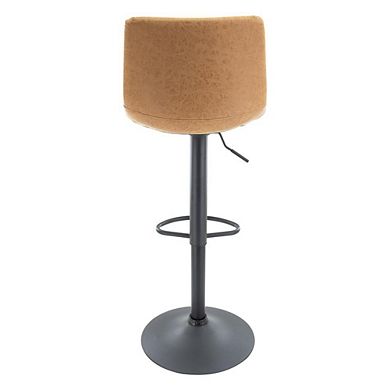 LeisureMod Tilbury Modern Adjustable Bar Stool With Footrest & 360-Degree Swivel