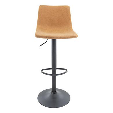 LeisureMod Tilbury Modern Adjustable Bar Stool With Footrest & 360-Degree Swivel