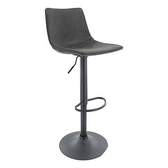 LeisureMod Tilbury Modern Adjustable Bar Stool With Footrest & 360-Degree Swivel