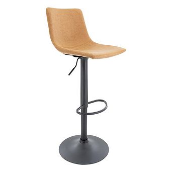 LeisureMod Tilbury Modern Adjustable Bar Stool With Footrest & 360-Degree Swivel