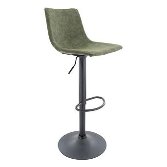 LeisureMod Tilbury Modern Adjustable Bar Stool With Footrest & 360-Degree Swivel