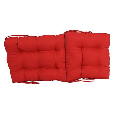 Blazing Needles 18-inch by 38-inch Solid Twill Tufted Chair Cushion