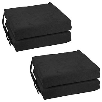 Blazing Needles Set of 4 Indoor Microsuede Chair Cushions
