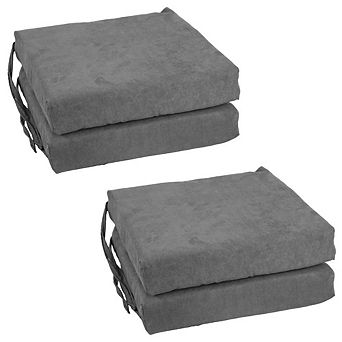Blazing Needles Set of 4 Indoor Microsuede Chair Cushions