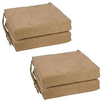 Blazing Needles Set of 4 Indoor Microsuede Chair Cushions
