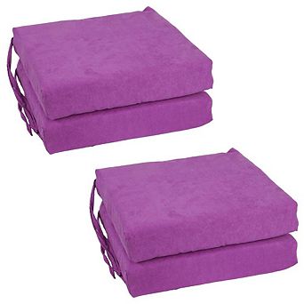 Blazing Needles Set of 4 Indoor Microsuede Chair Cushions