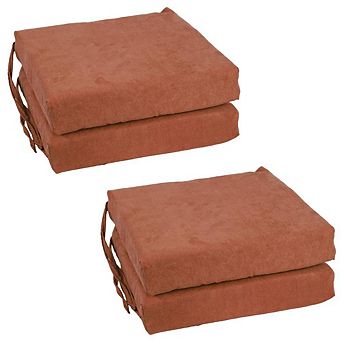 Blazing Needles Set of 4 Indoor Microsuede Chair Cushions