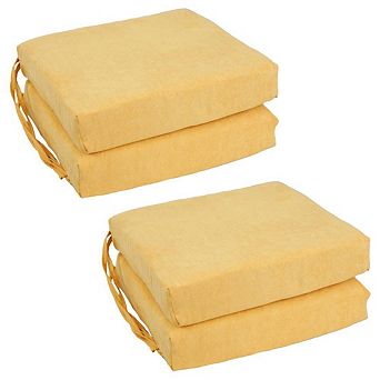 Blazing Needles Set of 4 Indoor Microsuede Chair Cushions