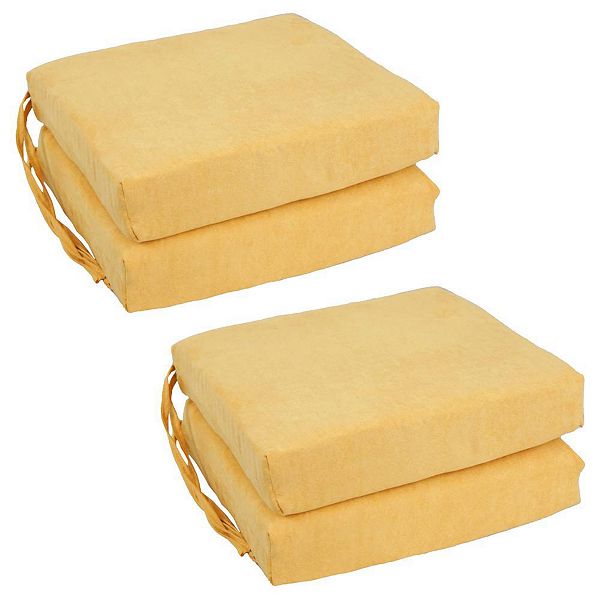 Blazing Needles Set of 4 Indoor Microsuede Chair Cushions