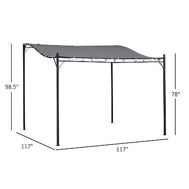 10' X 10' Steel Outdoor Pergola Gazebo Patio Canopy Backyard Pool Deck Garden