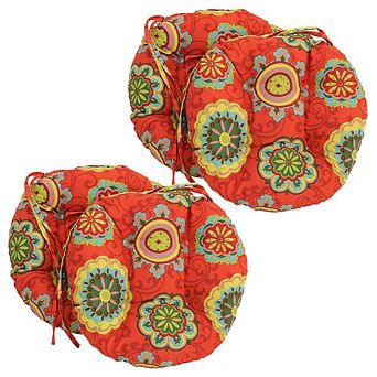Blazing Needles 16-inch Outdoor Spun Polyester Tufted Chair Cushion (Set of 4)