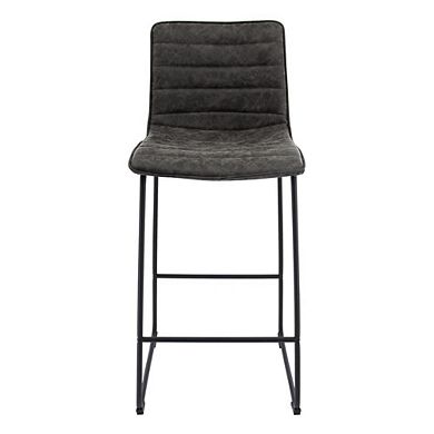 LeisureMod Brooklyn 29.9 Modern Leather Bar Stool