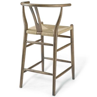 Modway Amish Wood Counter Stool Set of 2 - Gray EEI-4165-GRY