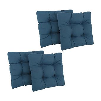 Blazing Needles 19-inch Squared Twill Tufted Dining Chair Cushion (Set of Four)