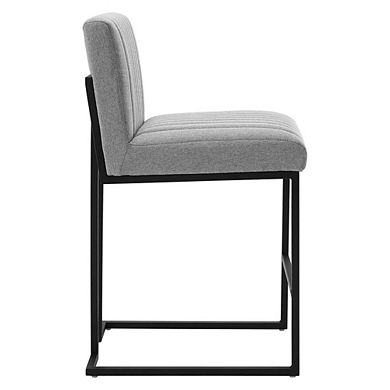 Modway Indulge Channel Tufted Fabric Counter Stools - Set of 2