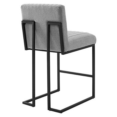 Modway Indulge Channel Tufted Fabric Counter Stools - Set of 2