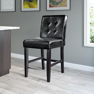 CorLiving Antonio Counter Height Barstool Bonded Leather