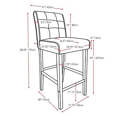 CorLiving Antonio Counter Height Barstool Bonded Leather